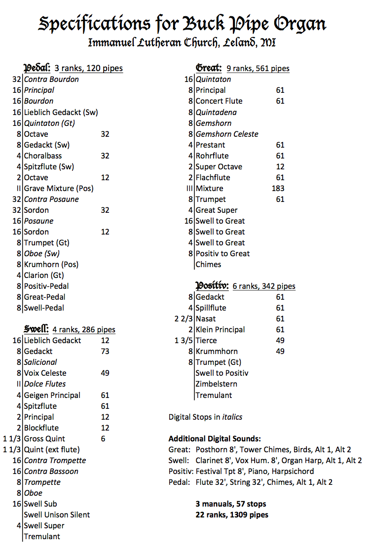 a screenshot of the organ specifications.